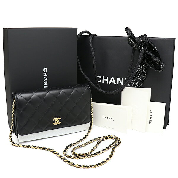 未使用 シャネル マトラッセ チェーンウォレット AP4241Y01295 C3906 直営店購入品 チェーンショルダーバッグ レザー ブラック CHANELのサムネイル