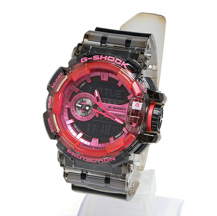 美品 カシオ ジーショック GA-400SK-1A4 クリアスケルトン ピンク クオーツ 腕時計 CASIO G-SHOCK