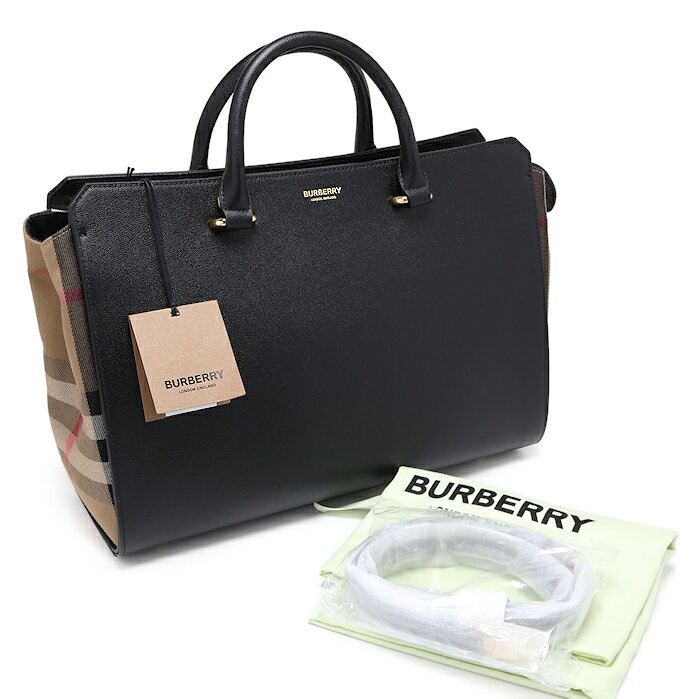 Rakuten - 未使用 バーバリー ミディアム バンウェル ハンドバッグ 80840221 ブラック×タータンチェック 2WAYバッグ BURBERRY