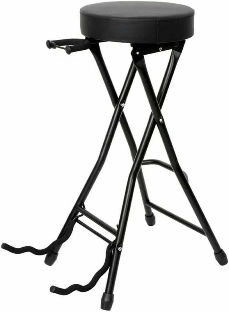 ギター椅子 ギタースタンドチェア 椅子 折りたたみ ギター立て 楽器スツール ギター弾き語りチェア ギターパイプ椅子 ギタースタ