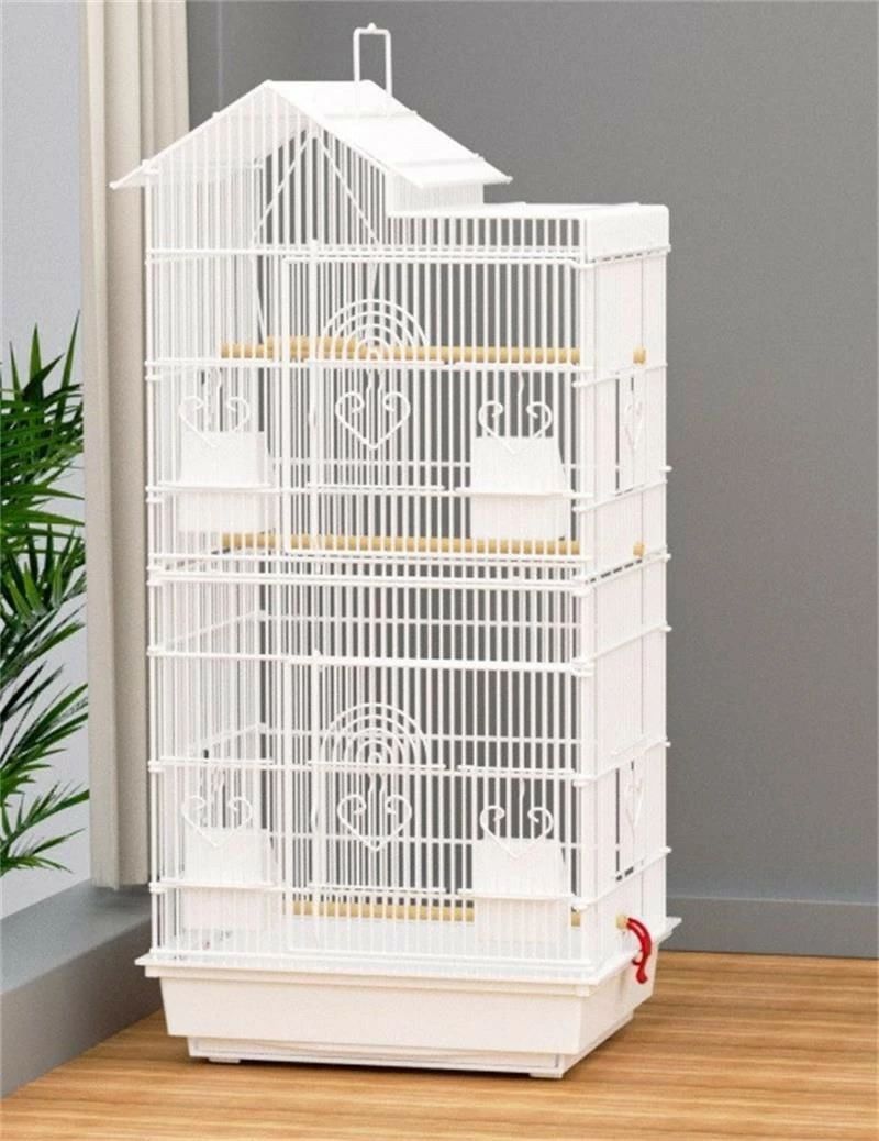 鳥カゴ 鳥かご バードケージ 鳥小屋 多頭飼い 複数飼い 止まり木 おもちゃ 省スペース 室内 飼育 止まり木付き 餌入れ付き ブラ