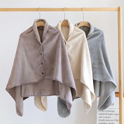 色々なシーンで使える！無地 ブランケット 肩掛け ひざ掛け ミニ毛布 着る毛布 オ...