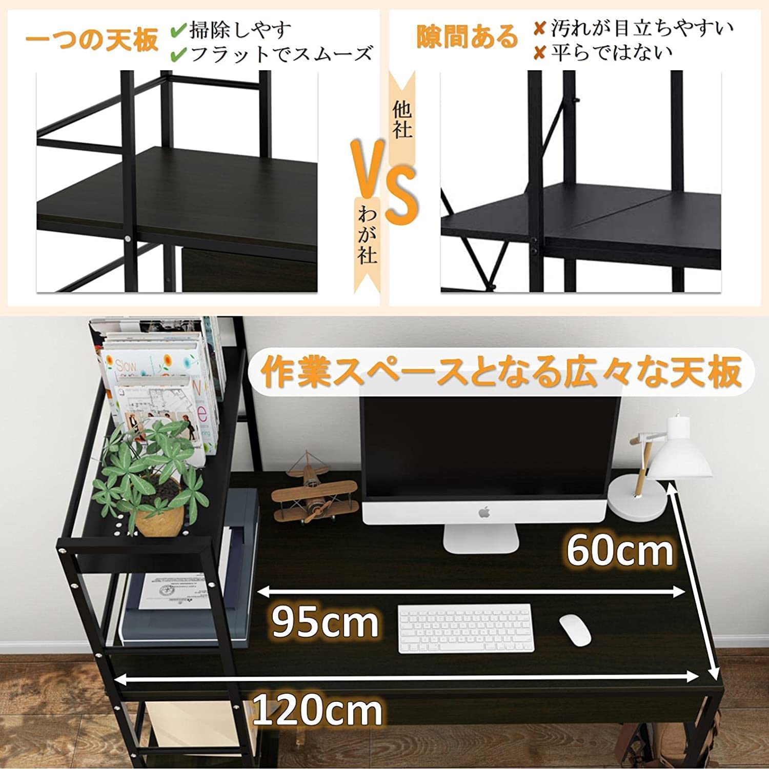【SS半額｜P5倍＋5％OFF券】DEWEL デスク パソコンデスク 幅120 奥行60cm 引き出し 3段収納ラック付き 左右入替え pcデスク ワークデスク オフィスデスク 学習デスク おしゃれ コンパクト 一年保証 組立式 テレワーク リモートワーク 在宅勤務