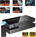 Apple TV 4K 【楽天2位】マルチビューワー HDMI画面分割器 分配器 5入力1出力 4K対応 HDMI1.4・4K＠30HZ 6種の分割モード リモコン付き 日本語取扱説明書付 PS5、PS4、PS3、Switch、Xbox、Fire TV、ラップトップ、Apple TV、DVDプレーヤー対応 HDMI セレクター 切り替え器 1年間安心保障