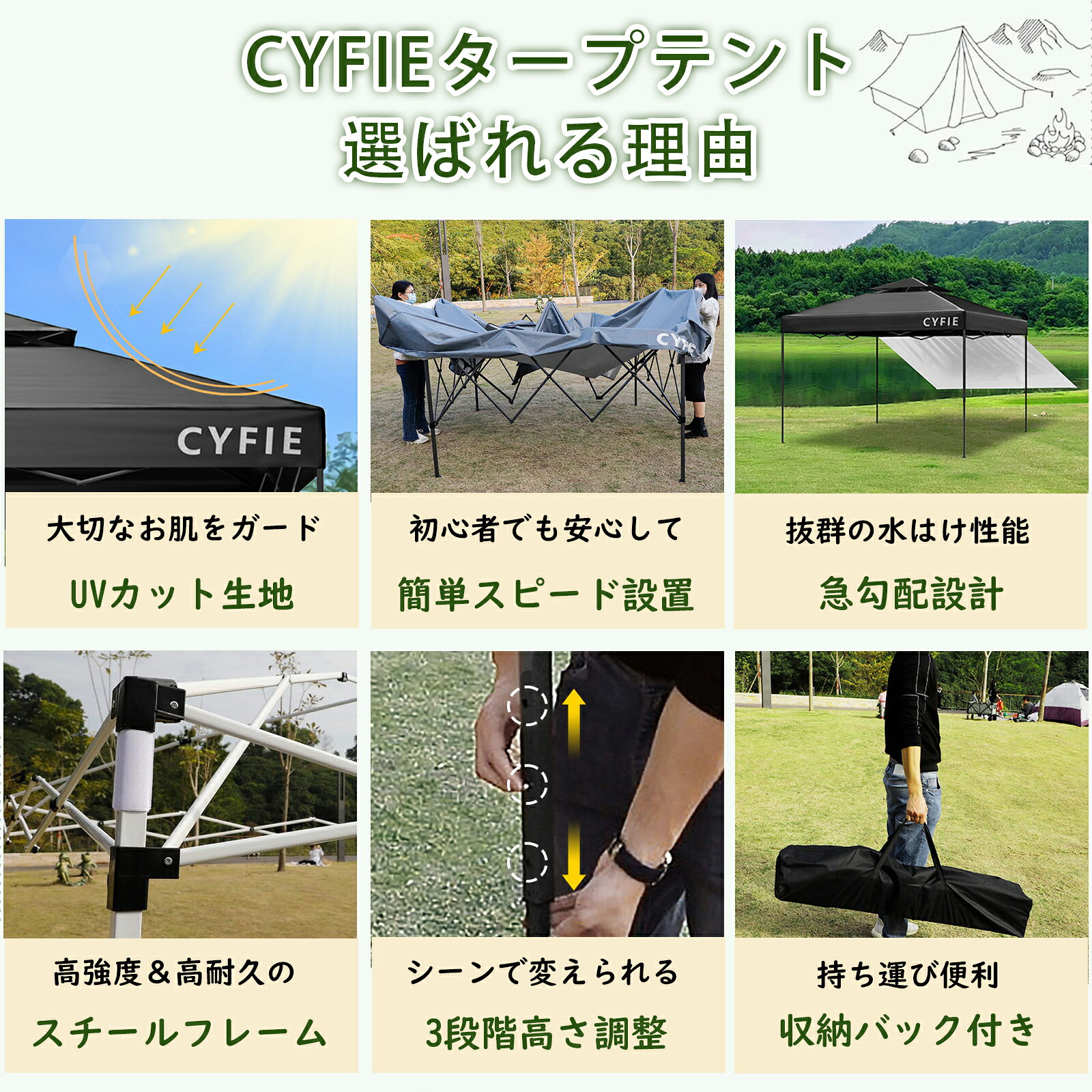 【限定10%OFF券&P3倍!防風★簡単設営】...の紹介画像3