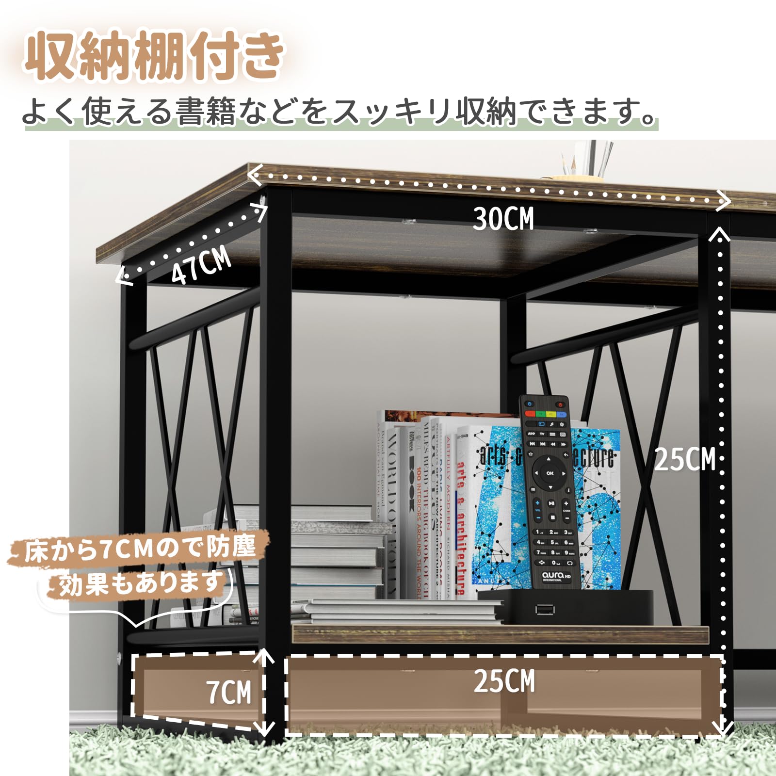 【週末限定13％OFF券】DEWEL ローテーブル 作業 幅100×奥行50cm 座卓 収納付き 1人用 2人用可能 おしゃれ 和室 机 テーブル リビングテーブル センターテーブル ロータイプ コーヒーテーブル リモートワーク リビング 勉強 テレワーク 在宅勤務 木製 oyanagi-10001654 大柳ショップ サンプル画像3