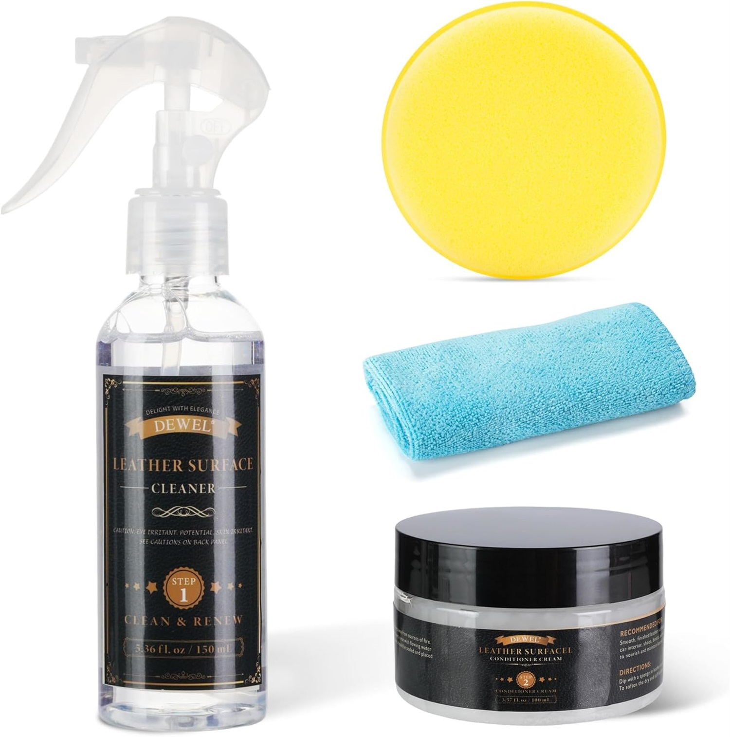 【ぬくもり応援！8％クーポン】 DEWEL レザークリーナー 革 手入れ ツヤ出し 割れ防止 防カビ カビ 汚れ除去 保湿 保革 革靴クリーナー ジャケット 革 ソファー手入れ 革財布の汚れ落とし 車 レザーシート の洗浄、保護用 革製品 ケア用品 シューズケア きず消し