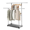 【マラソン限定!P10倍】DEWEL ハンガーラック 洋服ラック 5段高さ調節可能 幅82.5-158.2×奥行41.5×高さ89.5-157.5CM 衣類ラッ...