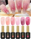  カラーネイルジェル Biutee ピンクジェル 透け感ありジェル 6色*8ml 桜色 のようにカラージェル UV/LED対応 優しい おしゃれ プレゼント