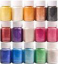 【マラソン限定!P10倍】レジン 着色剤 マイカパウダー ネイルパウダー 15色セット 10g/色 レジン染料 エポキシ DIY バスボム 絵具 スライム キャ...