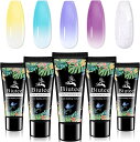 【月末月初10%OFFクーポン付】 ジェルネイル 長さだしジェル ポリジェル Biutee 5色セット 15ml 温感変色 Poly Gel 初心者 DIY U...
