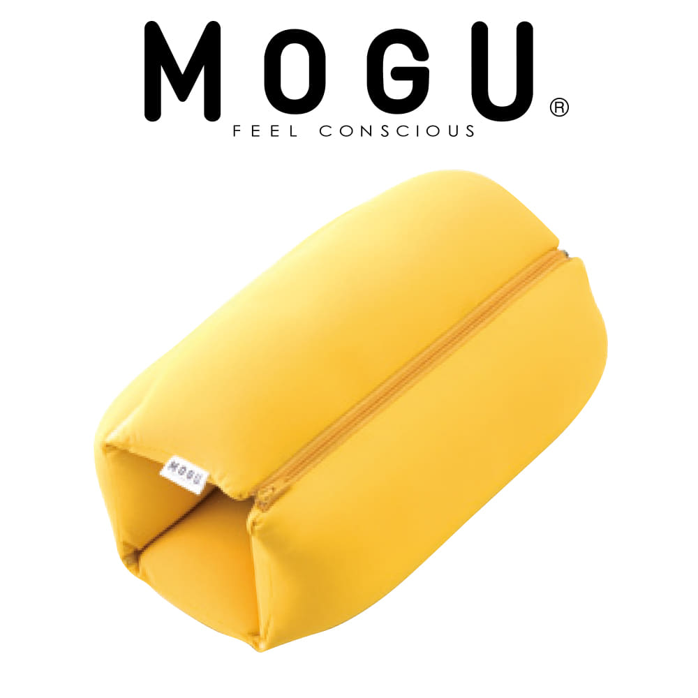 クッション MOGU(モグ) ロールクッション イエロー シートクッション や 背あて など、様々な場面で活躍する ビーズクッション 【ビーズ クッション 腰当...