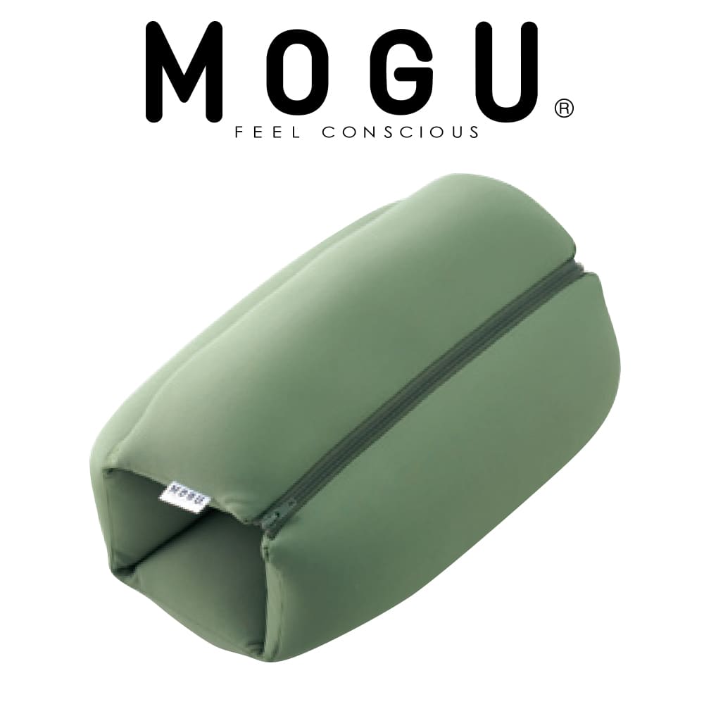 クッション MOGU（モグ） ロールクッション オリーブグリーン シートクッション や 背あて など、様々な場面で活躍する ビーズクッション 