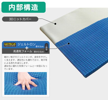 ジェルトロン トップマットレス P-3 (GTP-3) マットレスの上に敷くだけで、体圧分散と通気性が格段にアップ より快適な寝心地を演出します【送料無料】【日本製 GELTRON 高通気 敷パッド 敷きパッド 寝返り 背中 腰 腰痛 ジェル 介護 床ずれ 床擦れ 褥瘡】