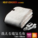 洗える 電気掛け毛布 HEAT CRACKER ADVANCE (電磁波カットタイプ) 130×188cm【電気毛布 大判 大きめ 暖かい 毛布 もうふ おしゃ...