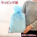 ラッピング袋 ( リボン 付き ) ブルー 小物用 幅30×丈50cm 1枚 自分で 素敵な ラッピング ができる ラッピング 袋 【ラッピング用品 不織布 プ...