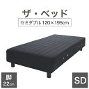 THE BED (ザ・ベッド) セミダブル 120×195 cm マットレス :ブラック 脚:ダークブラウン (22cm) 熟練の職人が手作りする オーダーメイ...