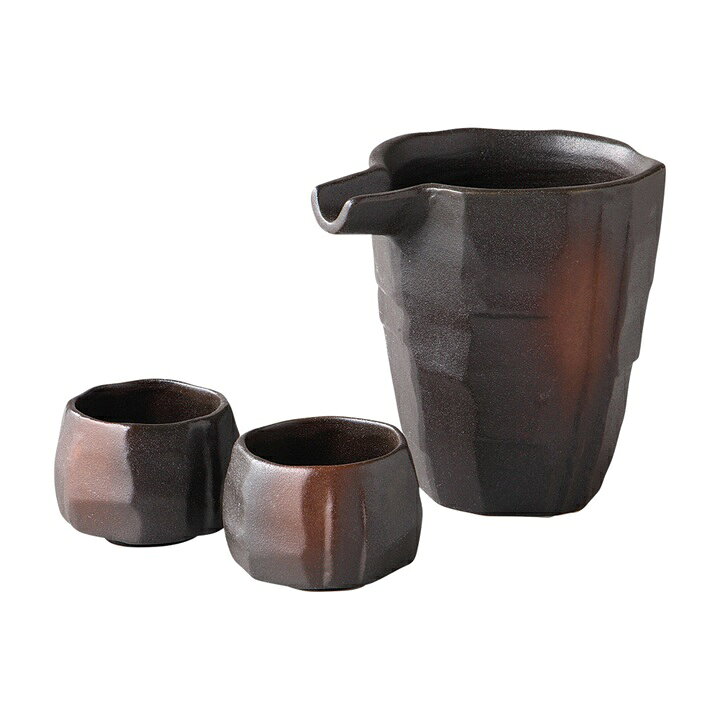 冷酒器 黒備前 盃 酒器 プレゼント 父の日 母の日 敬老の日 誕生日プレゼント 冷酒器セット 酒器セット 徳利 おちょ…