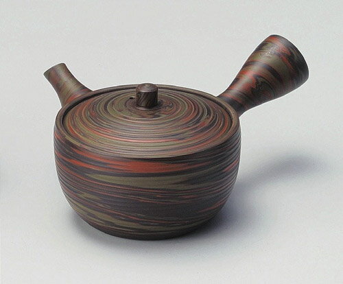 【常滑焼】陶仙14号耀泥碗形千段左手急須急須/お茶/玉露/綾鷹/煎茶/緑茶/ポット/土瓶/茶出し/茶道具/ティーポット/左利き/左手/プレゼント/贈り物