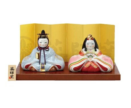 染絵内裏雛 家具調木目飾り板付・小 ひな人形 コンパクト かわいい 雛人形 コンパクト かわいい 雛人形 おしゃれ インテリア 雛人形 かわいい 雛人形 薬師窯 雛人形 平飾り 雛人形 小さい 雛人形 陶器 立雛 お雛様 陶器 桃の節句 初節句 お孫さん 女の子 プレゼント