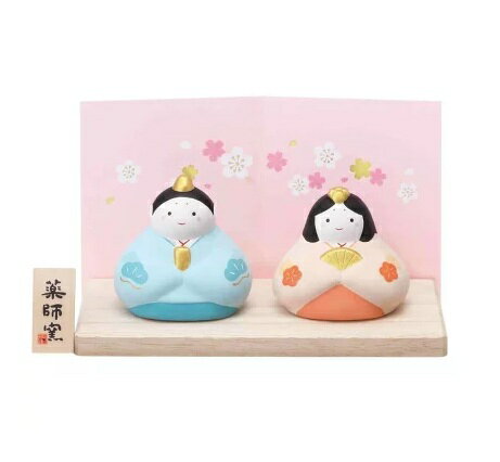 錦彩花笑み雛 ひな人形 コンパクト かわいい 雛人形 コンパクト かわいい 雛人形 おしゃれ インテリア 雛人形 かわいい 雛人形 薬師窯 雛人形 平飾り 雛人形 小さい 雛人形 陶器 立雛 お雛様 陶器 桃の節句 初節句 お孫さん 女の子 プレゼント