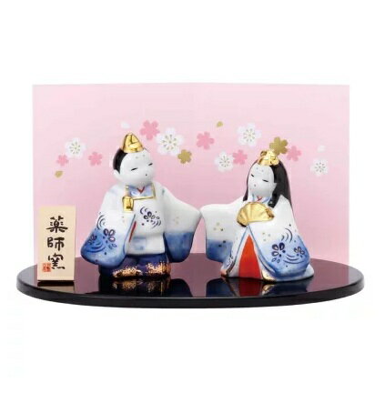 染錦睦立雛 ひな人形 コンパクト かわいい 雛人形 コンパクト かわいい 雛人形 おしゃれ インテリア 雛人形 かわいい 雛人形 薬師窯 雛人形 平飾り 雛人形 小さい 雛人形 陶器 立雛 お雛様 陶器 桃の節句 初節句 お孫さん 女の子 プレゼント