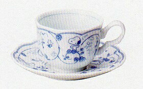 【本日 20％OFFクーポンあり】 スヌーピー ペア コーヒーカップセット 藍唐草 陶器...