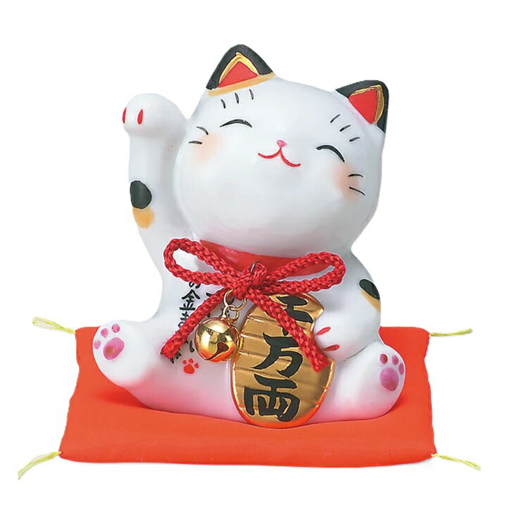 Beckoning Cat Figure - 彩絵 お金 まねき猫 大 招き猫 まねきねこ 招き猫 置物 招き猫 かわいい 招き猫 開店祝い 招き猫 薬師窯 招き猫 右手 プレゼント 男性 開店 祝い プレゼント おしゃれ カフェ 開店祝い プレゼント 新築祝い プレゼント 友人 プレゼント 友人 引っ越し祝い