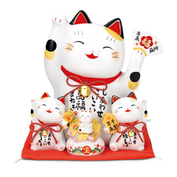 樂天商城 - 彩絵 お金 まねき猫 萬福まねき 貯金箱 招き猫 まねきねこ 招き猫 置物 招き猫 かわいい 招き猫 開店祝い 招き猫 薬師窯 招き猫 右手 プレゼント 男性 開店 祝い プレゼント おしゃれ カフェ 開店祝い プレゼント 新築祝い プレゼント 友人 プレゼント 友人 引っ越し祝い