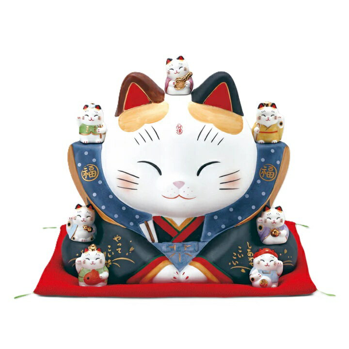 彩絵 七福神 福助 招き猫 7号 貯金箱 まねきねこ 招き猫 置物 招き猫 かわいい 招き猫 開店祝い 招き猫 薬師窯 招き猫 右手 プレゼント 男性 開店 祝い プレゼント おしゃれ カフェ 開店祝い プレゼント 新築祝い プレゼント 友人 プレゼント 友人 引っ越し祝い