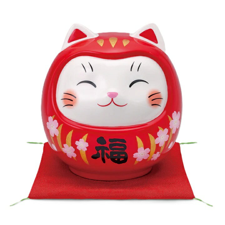 樂天商城 - 彩絵 開運 猫だるま 桜赤福 大 貯金箱 まねきねこ 招き猫 置物 招き猫 かわいい 招き猫 開店祝い 招き猫 薬師窯 招き猫 右手 プレゼント 男性 開店 祝い プレゼント おしゃれ カフェ 開店祝い プレゼント 新築祝い プレゼント 友人 プレゼント 友人 引っ越し祝い