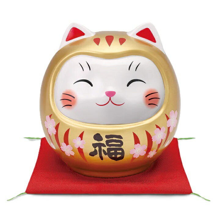 樂天商城 - 彩絵開運猫だるま 招き猫 桜金福 大 貯金箱 まねきねこ 招き猫 置物 招き猫 かわいい 招き猫 開店祝い 招き猫 薬師窯 招き猫 開店 祝い プレゼント おしゃれ カフェ 開店祝い プレゼント 新築祝い プレゼント 友人 プレゼント 友人 引っ越し祝い