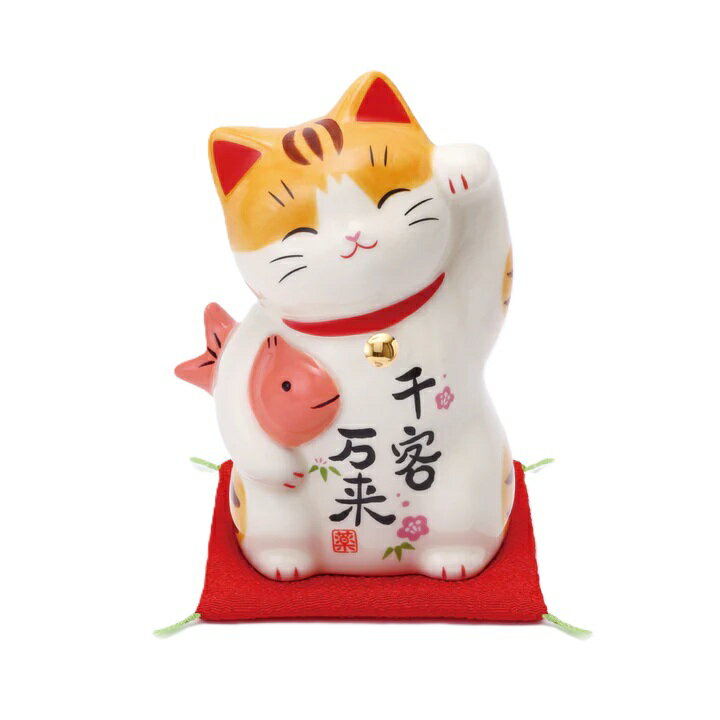 招財貓 - 彩絵 千客万来 招き猫 大 まねきねこ 招き猫 置物 招き猫 かわいい 招き猫 開店祝い 招き猫 薬師窯 招き猫 開店 祝い プレゼント おしゃれ カフェ 開店祝い プレゼント 新築祝い プレゼント 友人 プレゼント 友人 引っ越し祝い