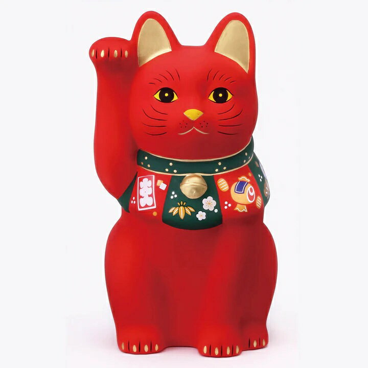 樂天商城 - 福づくし 招き猫 赤 大 まねきねこ 招き猫 置物 招き猫 かわいい 招き猫 開店祝い 招き猫 薬師窯 招き猫 右手 プレゼント 男性 開店 祝い プレゼント おしゃれ カフェ 開店祝い プレゼント 新築祝い プレゼント 友人 プレゼント 友人 引っ越し祝い