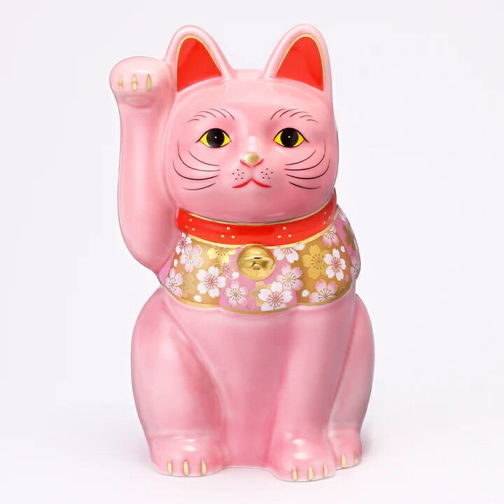 樂天商城 - 桜づくし 招き猫 桃 小 まねきねこ 招き猫 置物 招き猫 かわいい 招き猫 開店祝い 招き猫 薬師窯 招き猫 右手 プレゼント 男性 開店 祝い プレゼント おしゃれ カフェ 開店祝い プレゼント 新築祝い プレゼント 友人 プレゼント 友人 引っ越し祝い