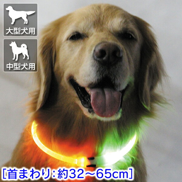 New バッチリ光る首輪 【4色発光タイプ】【犬用】＜あす楽対応＞