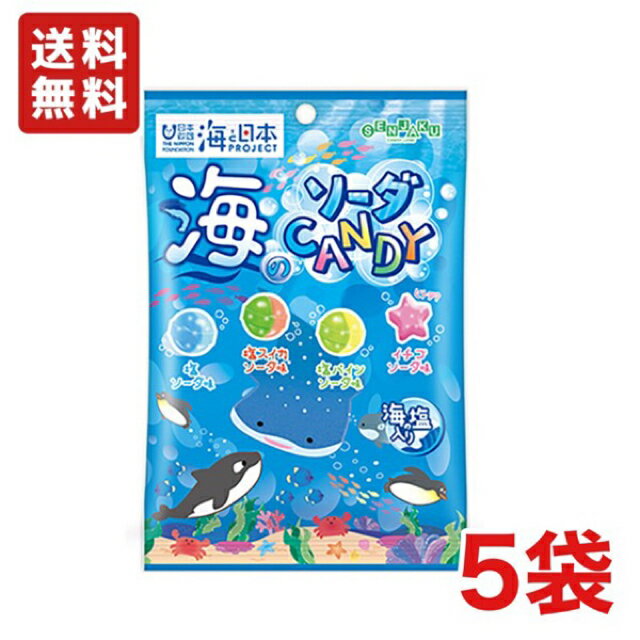 【送料無料】扇雀飴本舗 海のソーダCANDY 80g×5袋　飴　アメ【メール便】