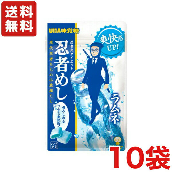 送料無料 UHA味覚糖 忍者めし ラムネ 20g×10袋 メール便