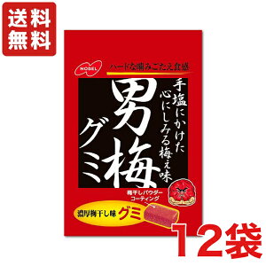 【送料無料】男梅グミ ×12袋 ノーベル製菓【メール便】
