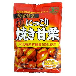 天津甘栗 大量1kg　有機栗100％使用　大粒　にっこり焼き甘栗　250g×4袋 【タクマ食品】卸特売