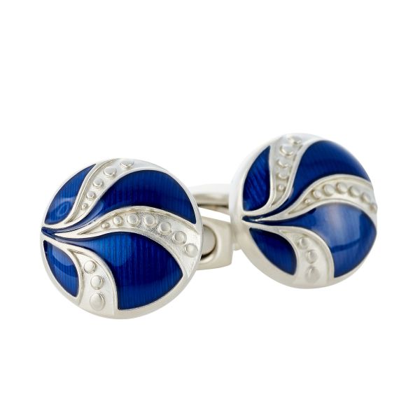 サイモン・カーター(カフス) 父の日 サイモンカーター SIMON CATER イギリス製 Art Deco Enamel Blue Button ブルー 青 カフリンクス カフスボタン アクセサリー OZIE ギフト オジエ ブランド プレゼント おしゃれ | メンズ ファッション小物 旦那 彼氏 男性 誕生日