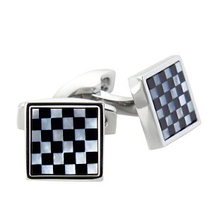 送料無料 サイモンカーター SIMON CARTER イギリス製 SMALL SQUARE CHEQUER Onyx Mother Of Pearl カフリンクス カフスボタン ギフト ブランド プレゼント おしゃれ|カフス 彼氏 男性 小物 誕生日プレゼント メンズ 結婚式 ファッション小物 旦那 レディース