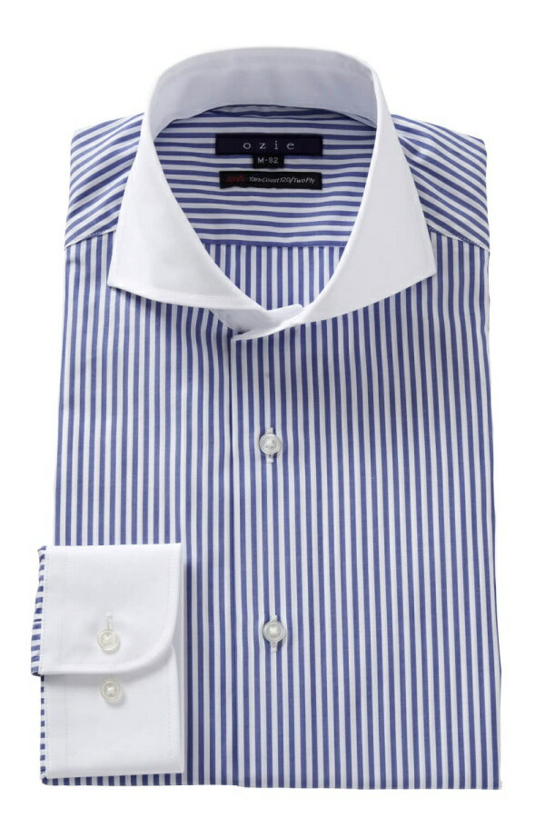 ドレスシャツ 長袖ワイシャツ ホリゾンタルカラーシャツ メンズ おしゃれ オシャレ Yシャツ ブルー 青|ワイシャツ シャツ 高級 ビジネス カッターシャツ ビジネスシャツ 大きいサイズ ビジネスワイシャツ シンプル 綿100% ブロード クレリック