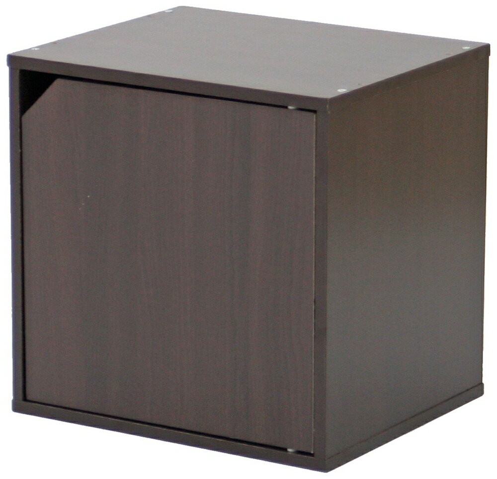 【マラソン限定クーポン有！】キューブボックス 扉付き 幅34.5cm ホワイト/ブラウ...