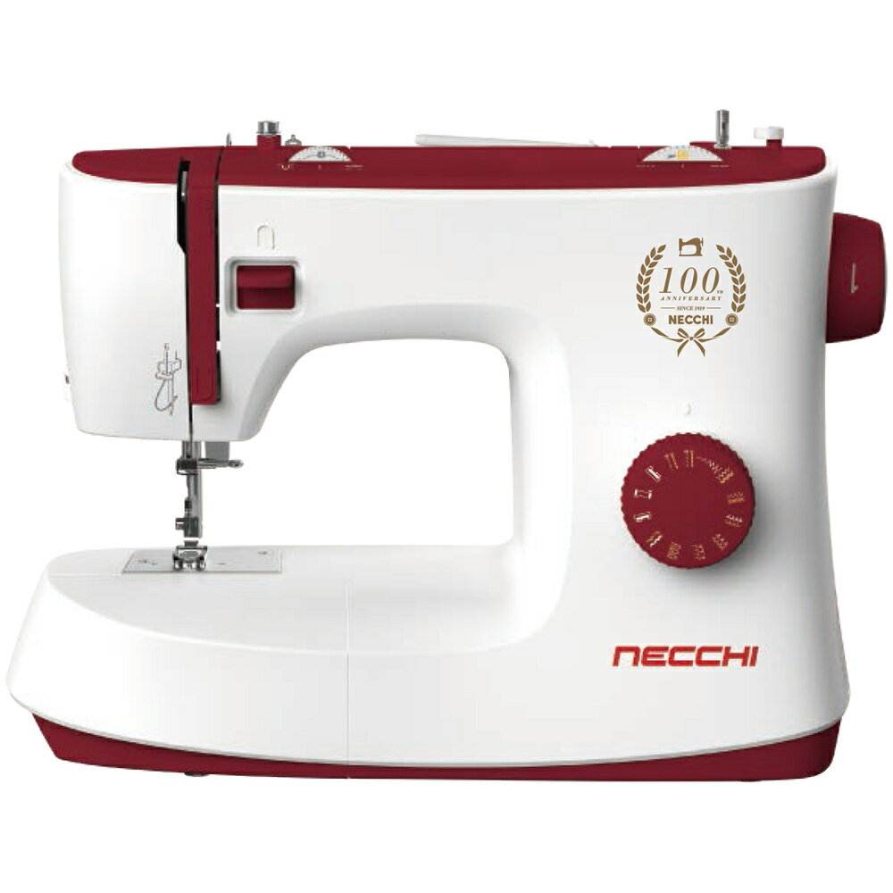 NECCHI(ネッキ) フットコントローラー付 電動ミシン K417A K-417A ミシン 本体 おしゃれ かわいい イタリア 赤 あか 初心者 簡単 かんたん