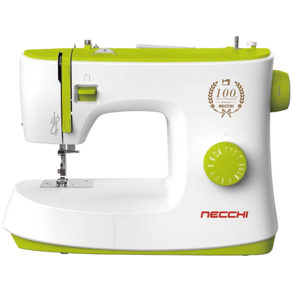 NECCHI(ネッキ) フットコントローラー付 電動ミシン K408A K-408A ミシン 本体 おしゃれ かわいい イタリア ネッキ 黄緑 緑 イエローグリーン 初心者 かんたん 簡単