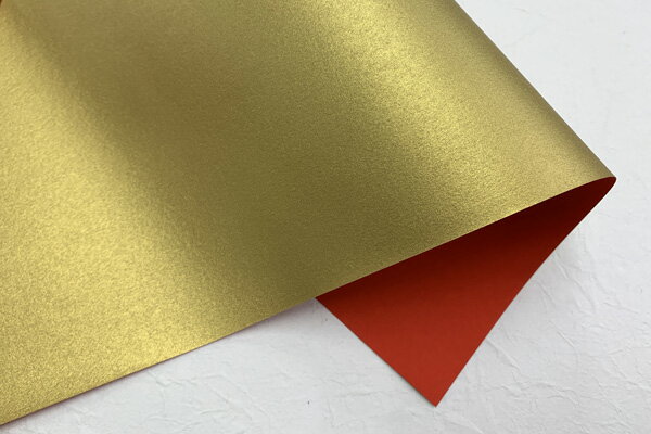 両面染め　赤金　45×60cm