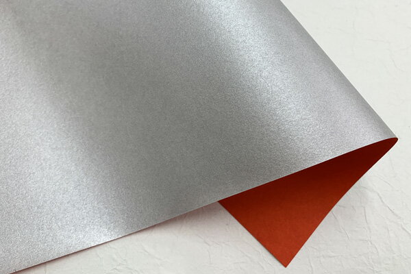 両面染め　銀赤　45×60cm