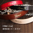 ★本ヌメ革ベンズ・ネーム入り★本革ハンドメイドハーフチョーク【2.5cm幅】★中型犬(推奨体重8〜25キロ)★