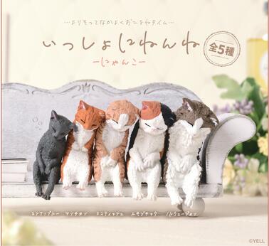 5個セット いっしょにねんね にゃんこ コンプリート フィギュア ネコ おもしろ ガチャガチャ 猫 ひまつ..